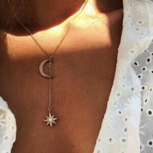 NEW Boho moon & star jewelry gypsy necklace